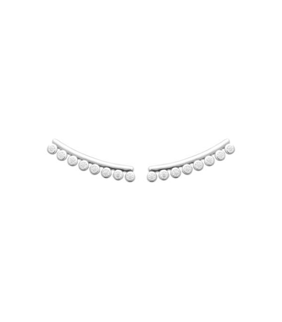 Contours lobes d'oreilles argent massif et zirconium-1