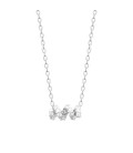 Beau collier chaine argent massif anneau de zirconium enroulé