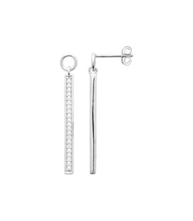 Boucles d'oreilles pendante argent rivière de zirconium