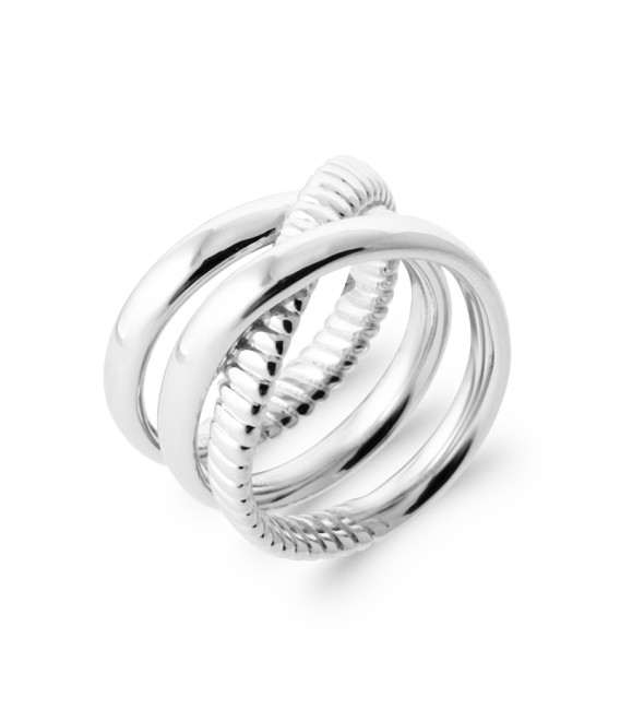 Bague enveloppante argent massif trois beaux anneaux fix