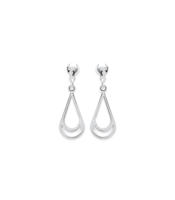 Boucles d'oreilles pendant argent massif -1