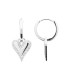 Boucles d'oreilles pendant coeur argent massif zirconium