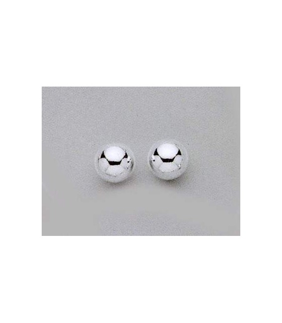 Boucles d'oreilles boule d'argent massif-1