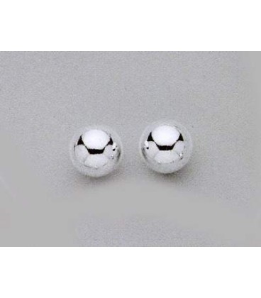 Boucles d'oreilles boule d'argent massif-1