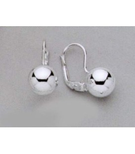 Boucles d'oreilles boule d'argent massif en dormeuse-1