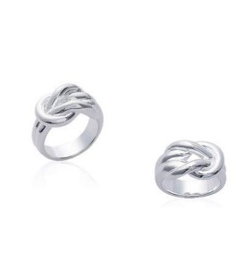 Grosse bague argent massif noeuds fantaisie entrelacs-2